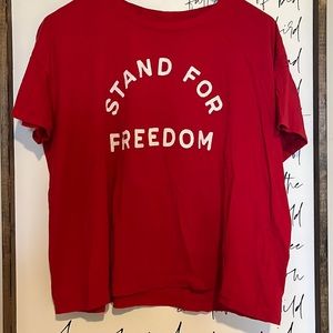 Stand for Freedom Old Navy Red Short Sleeve Graphic Easy Tee XL